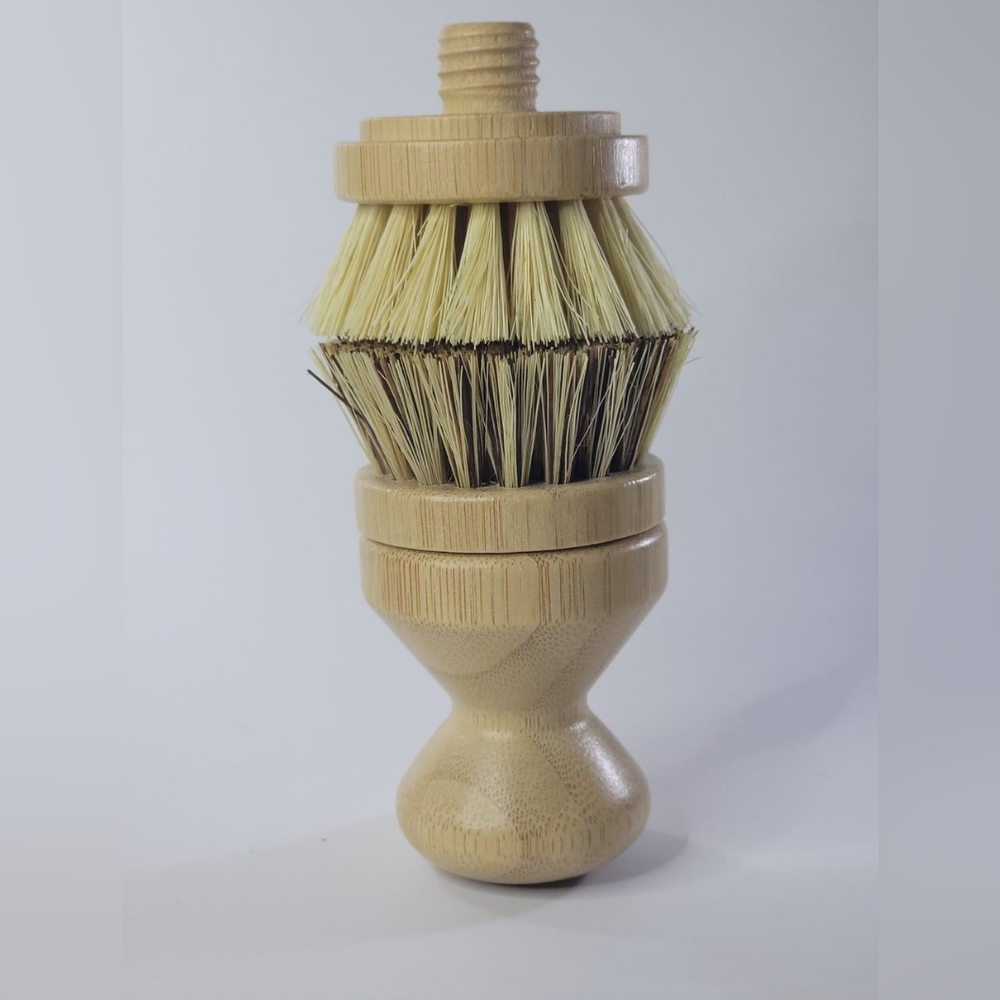 Natural eco friendly sisal bamboo dish brush with interchangeable heads